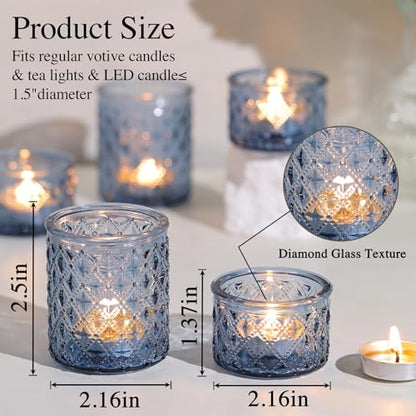 36 Pack Blue Tealight Candle Holders, Glass Votive Candle Holders - color: Blue
