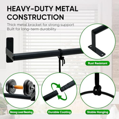 Window Plant Hanger with 4 Pots, 40 Inch Adjustable Hanging Planters for Indoor Plants, Metal Wall/Ceiling Plant Rod for Herbs, Flowers, Kitchen, Apartment & Balcony, Black - size: 40inch-4 flower pots
