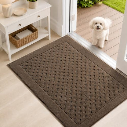 Dirt Trapper Door Mat 24"x 36", Non-Slip Entryway Rugs, Brown - color: Brown, size: 24" x 36"