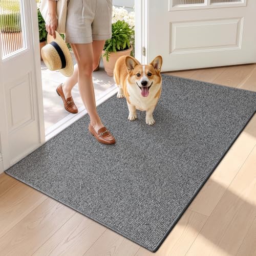 LUMI Thin Door Mats for Inside Entry 36"x56", Front Door Inside Mat, Grey - color: Grey, size: 36" x 56"