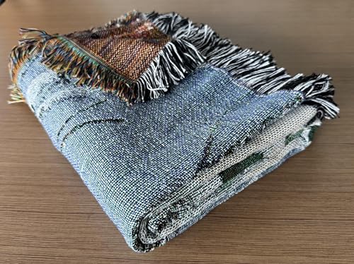 Lodge Wolf Woven Tapestry Throw Blanket 50 X 60 Inches - color: Wolves