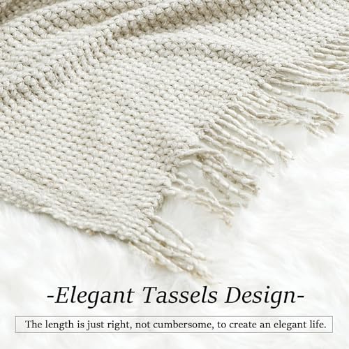 Blagic Wheat Textured Knit Throw Blanket for Couch,Grey and White,60"x80" - color: F-grey & White, size: 60 × 80 in