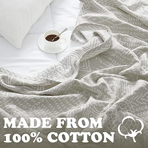 jinchan 100% Cotton Muslin Blanket Twin Boho Throw Blanket 50x60 Light Gray - color: A. Boho Light Grey, size: 50"x60"