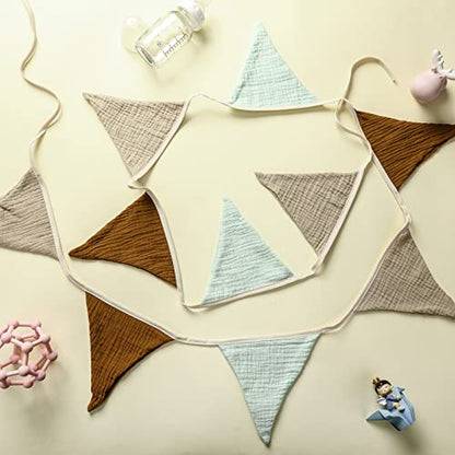 Oudain 2 Pcs Pennant Banner Flags Nursery Garland Triangle, Retro Color - color: Retro Color