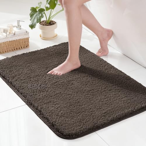 Exclusivo Mezcla Soft Absorbent Bathroom Rugs, Non-Slip Bath Mat, 20x30 - color: Coffee, size: 20"x30"(Rectangular)