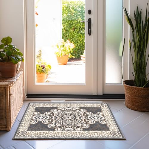 CHICHIC 36 x 24 Inch GrayGreen Indoor Door Mat for Home Entrance, Front Door Mat Inside Outdoor Outside Entryway Rugs Indoor Welcome Mat Anti-Slip Rubber Back Low Profile - color: Gray Green, size: 2' x 3' (Rectangular)