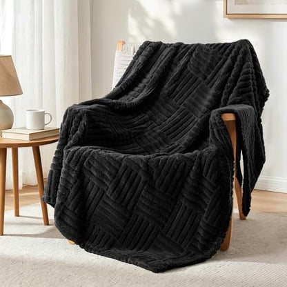 Whale Flotilla Lightweight Fleece Throw Blanket for Couch, Black - color: Black, size: Throw(50x60 Inch)