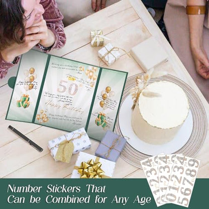 Green Gold Birthday Party Decoration 18"x12" Guest Sign in Book Alternative - color: Green