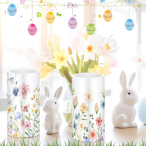 Retisee 3 Pcs Spring Wildflower Flameless Candles Battery Operated - style: Wildflower