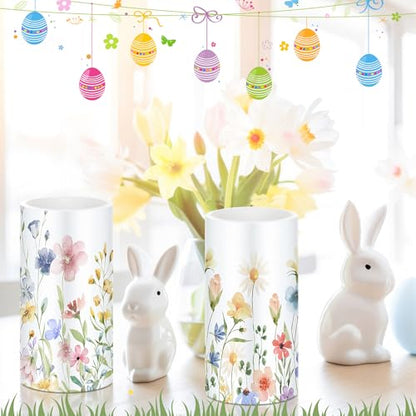 Retisee 3 Pcs Spring Wildflower Flameless Candles Battery Operated - style: Wildflower