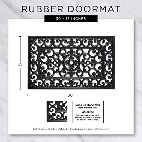 DII High Traffic All-Weather Rubber Doormat, 18x30, Sun Scroll - color: Sun Scroll, size: 1'6" x 2'6" (Rectangular)