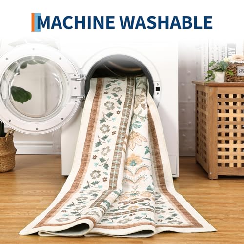GarveeHome Rugs for Living Room 9x12 Machine Washable Soft Beige - color: Beige, size: 9' x 12' (Rectangular)