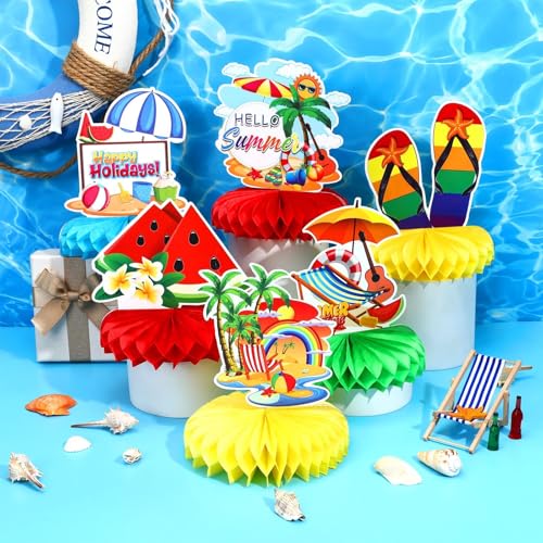 Summer Party Table Decoration, 10Pcs Hawaii Honeycomb Centerpieces - style: Summer Style