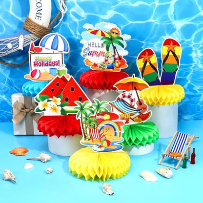 Summer Party Table Decoration, 10Pcs Hawaii Honeycomb Centerpieces - style: Summer Style