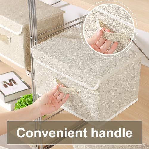 Storage Bins with Handles,Grey and Beige,13x9.1x7.9in,1 Pack - color: Beige/Gray, size: 13x9.1x7.9in(1-pack)
