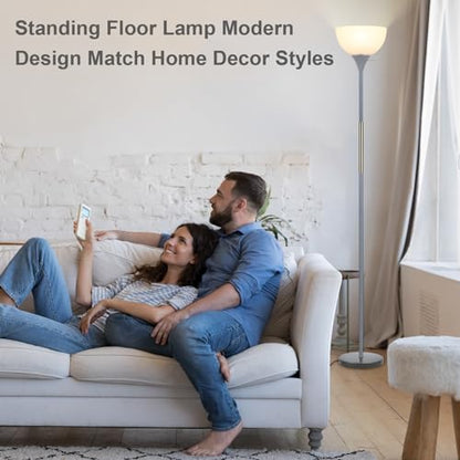 LALISU Floor Lamp, LED Standing Lamp 3 Way Dimmable Brightness Floor Lamp - color: Gray