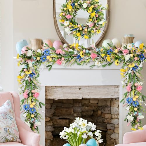 6ft Easter Garland - Spring Garland with Egg and Mixed Berry - color: Easter02