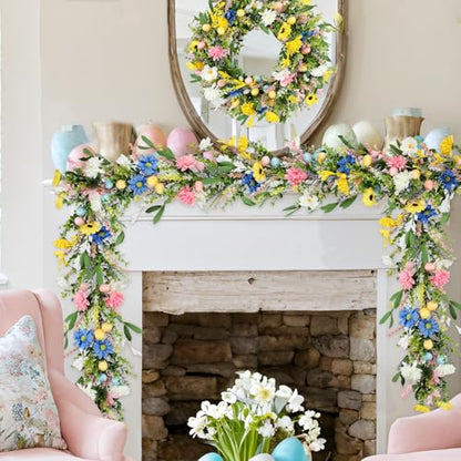 6ft Easter Garland - Spring Garland with Egg and Mixed Berry - color: Easter02