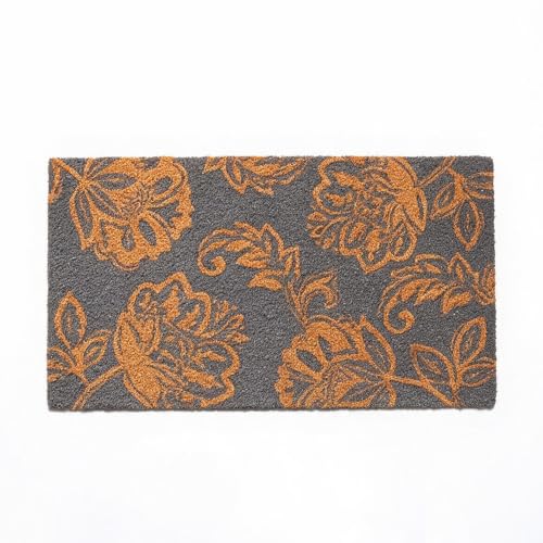 Coir Door Mat Front Door Decor Welcome Mat Gray 30x17 - color: Grey