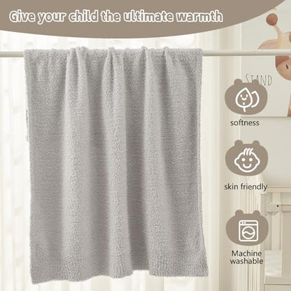 CYMULA Kids Throw for Boys and Girls 30 x 40 inches, Soft Cozy Cute Swaddle Fleece Throw, Light Grey - color: Light Grey, size: Baby(30" x 40")