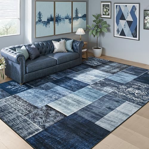 Tepook 6x9 Washable Area Rugs for Living Room Bedroom - color: Blue, size: 6' x 9' (Rectangular)