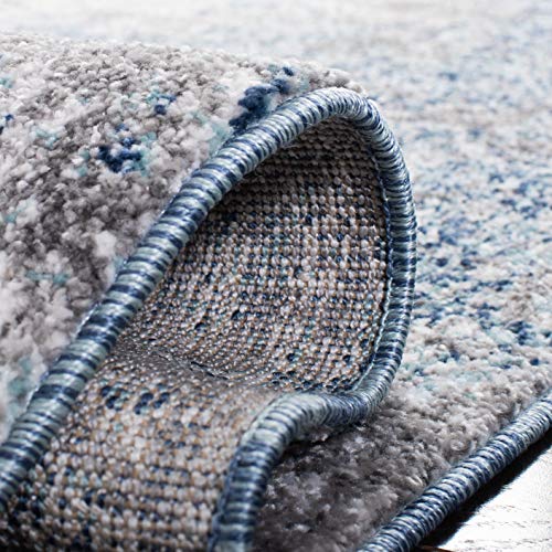 SAFAVIEH Aston Collection Accent Rug - 2' x 5', Navy & Grey, Modern Abstract Design, Non-Shedding & Easy Care, Ideal for High Traffic Areas in Entryway, Living Room, Bedroom (ASN710N) - color: Navy/Grey, size: 2' x 5' (Rectangular)