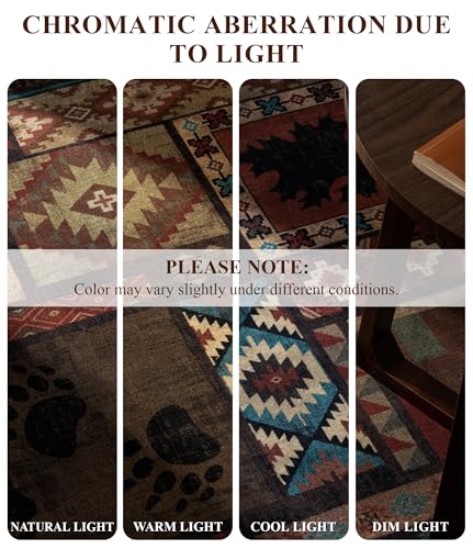 YIHOUSE 22.9x30.5cm(9x12인치) 소박한 캐빈 부분 러그 거실용 - color: 브라운., size: 9 피트 x 12 피트