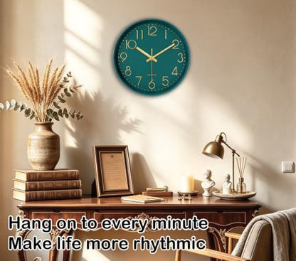 Modern Silent Wall Clock, 14 Inch Wall Clocks Battery Operated - color: Navy Blue, size: 14 Inch