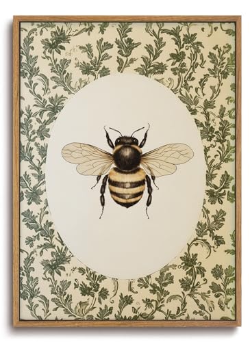 ZZLWBKGL Framed Wall Art Botanical Wall Art Bee Picture Decor - color: Vintage Bee, size: 16"L x 12"W