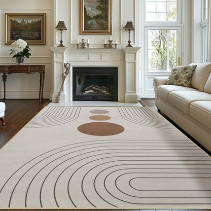 8x10 Boho Area Rug for Living Room Modern Geometric Abstract Rug Beige - color: Beige, size: 10' x 8' (Rectangular)