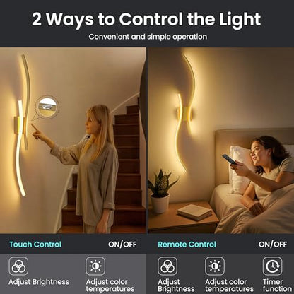 10000mAh Battery Operated Wall Sconces Set of 2, Gold, 31.5 Inch - color: Gold, size: 31.5in