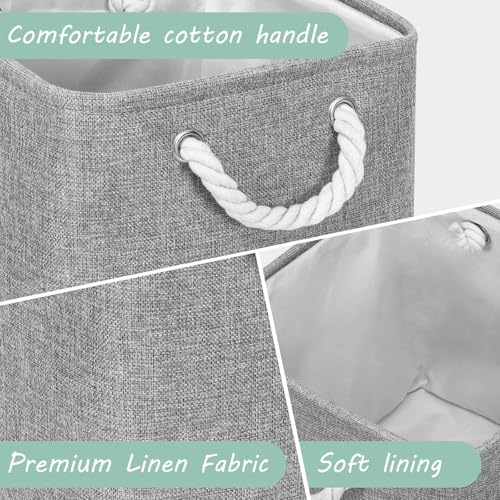 FinishingBo 11 inch Cube Storage Bin with Handles 6 Pack - color: Gray-6 Pack