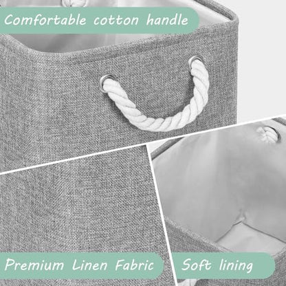 FinishingBo 11 inch Cube Storage Bin with Handles 6 Pack - color: Gray-6 Pack