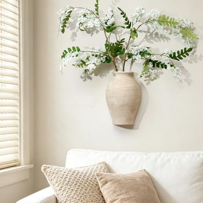 Vanselia 2 Pack Ceramic Wall Vase Home Decor Hanging Planter (12" Retro) - color: 2 Pack Retro-12"