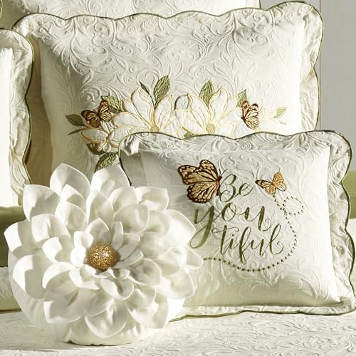 Sweetbay Garden Lightweight Ivory Matelasse Bedding, Full, 10 Pc Set - size: 10 Piece Full Coverlet Set
