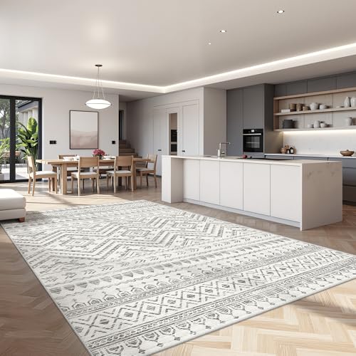 Miukiki 7x9 Area Rug Washable Non Slip Rug for Living Room - color: Grey, size: 7' x 9' (Rectangular)