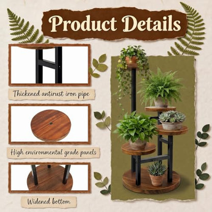 GEEBOBO 4 Tier Plant Stand Indoor - color: 4 Tier-Brown