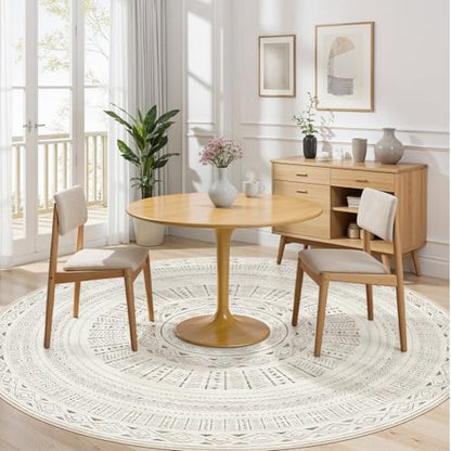 cotiled 8x8 Round Rug 8ft Circle Living Room Boho Area Rugs - color: Light Brown/Cream, size: 8' (Round)