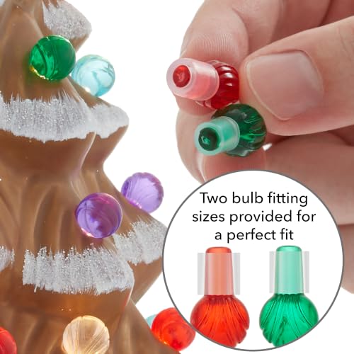 Casafield Hand Painted Ceramic Christmas Tree, Gingerbread 15-Inch Pre-Lit Tree with 128 Multi Color Lights, 2 Star Toppers - color: Brown