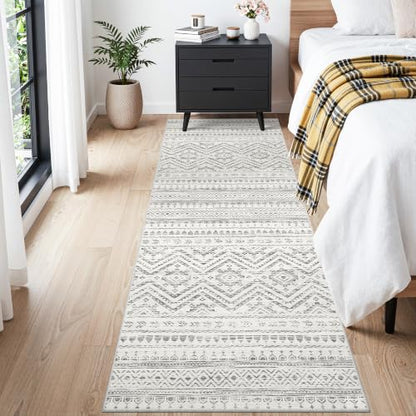 Miukiki 3x8 Washable Runner Rug Hallway Soft Non Slip Indoor Rug Grey - color: Grey, size: 3' x 8' (Runner)
