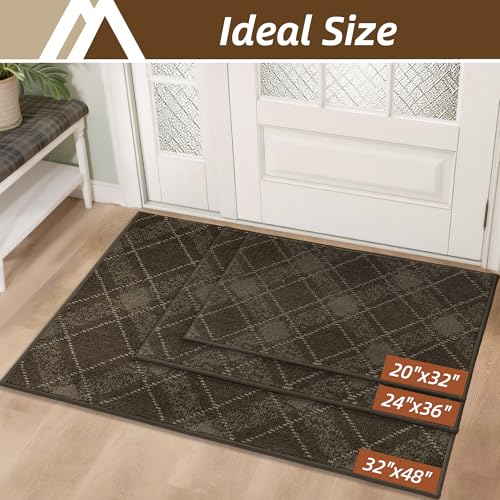 COSY HOMEER Door Mat Non-Slip Absorbent Washable Entrance 24"x36" Brown - color: Brown, size: 2' x 3' (Rectangular)