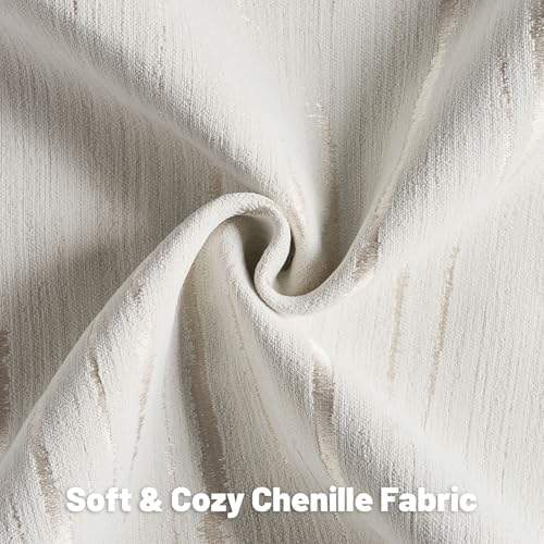 HAUSSY Pack of 2 Chenille Embossed Throw Pillow Covers 18x18 Inch, Cream - color: Cream, size: 18" x 18" (Pack of 2)