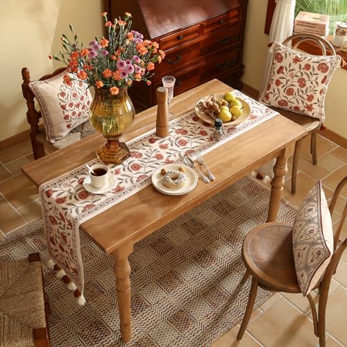 ISAENNE Designer French Linen Table Runner,71"x12"-Alvarado A - color: Alvarado a, size: 12X71 Inches