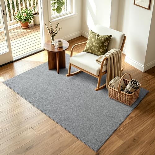 3x5 Grey Area Rug Washable Non-Slip Soft Thin for Bedroom Kitchen Entryway - color: 09 Grey, size: 3' x 5' (Rectangular)