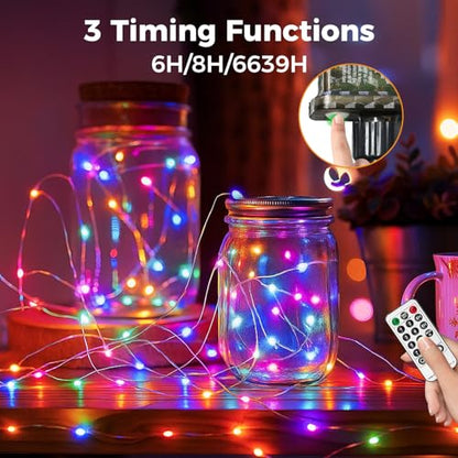 btfarm Fairy Lights Plug in with Remote, 66FT 200 LED Twinkle Lights - color: Multicolor, size: 1 Pack-66FT