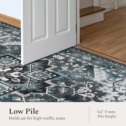 Rugflix 10x14 Area Rugs for Living Room, Washable Dark Navy Blue Large Rug - color: Dark Navy Blue, size: 10' x 14' (Rectangular)