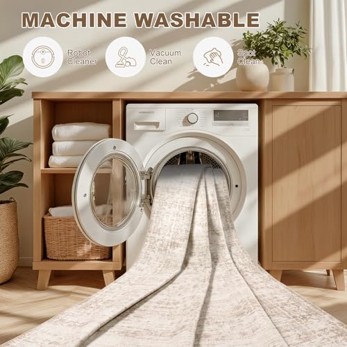 4x6 Area Rugs Living Room: Washable Rug for Bedroom Beige Brown - color: Beige Brown, size: 4' x 6' (Rectangular)