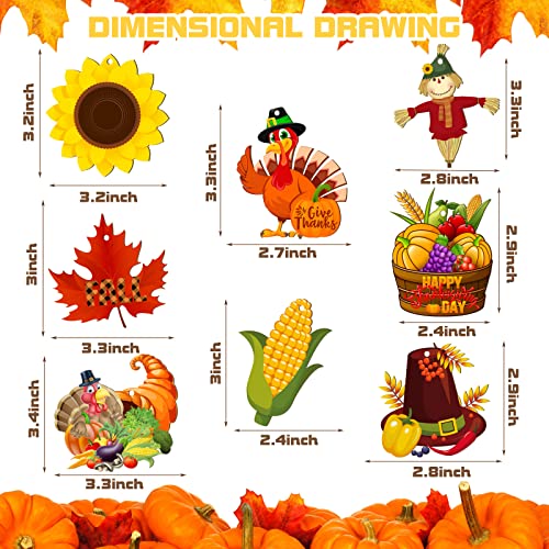 Bucherry 40 Pieces Fall Thanksgiving Wood Ornaments for Tree,Cute Style - style: Cute Style