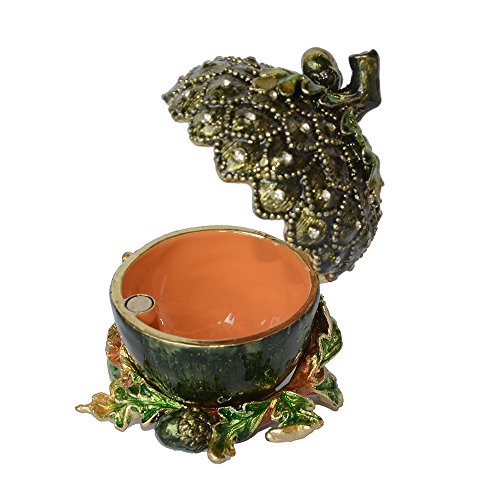 Halloween Pumpkin Trinket Box Jewelry Box Hand Painted Decorative Box with Hinged Lid Ring Earring Holder Table Figurine Collectible - color: Halloween Pumpkin