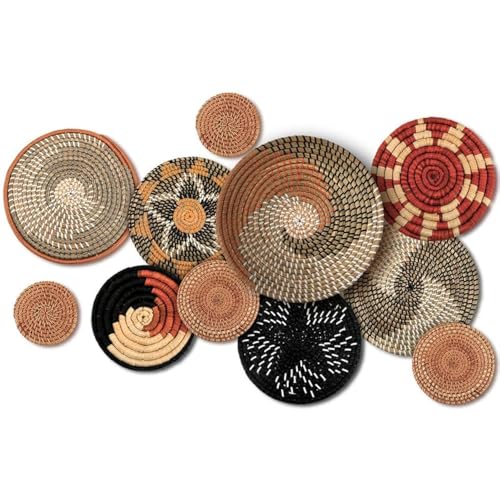 Tatuo 11 Pcs Boho Wall Basket Decor Woven Wall Hanging Art, Classic - style: Classic